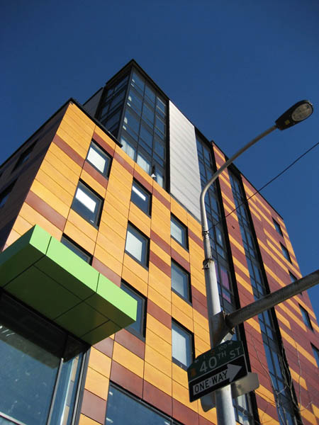 Contemporary mixed-use building facade